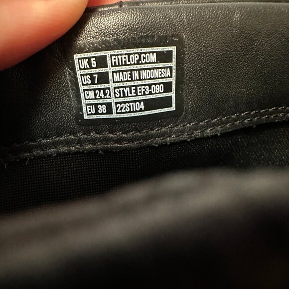 Fitflop Women's Pilar Leather Ankle Boots 7 Black Platform Chunky Heel Booties - Picture 7 of 11